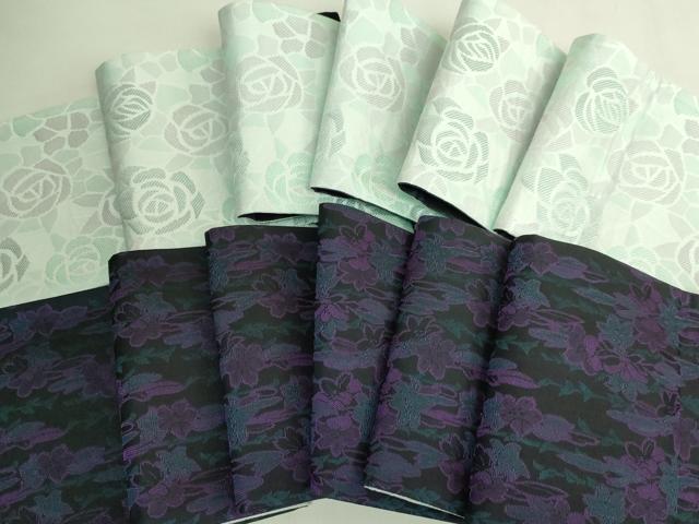 平和屋着物●極上 両面 半幅帯 薔薇 バラ 草花文 逸品 DZAB8597kh6