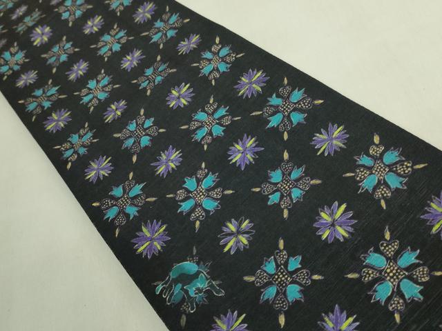 平和屋着物●極上 両面 半幅帯 WAKKA ワッカ 猫 三日月 網目花文 アーバンキャット 逸品 未使用 DZAB8601kh6