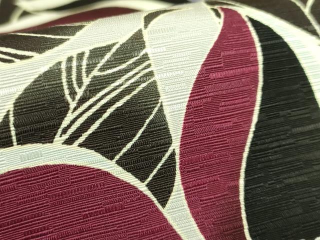 平和屋着物●極上 両面 半幅帯 WAKKA ワッカ 枝花 千鳥格子 逸品 未使用 DZAB8602kh6