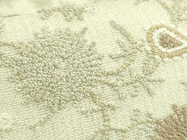 平和屋本店*極上 夏物 中国三大刺繍 総相良刺繍 総刺繍 袋帯 草花文 銀糸 逸品 DZAB8615kh6