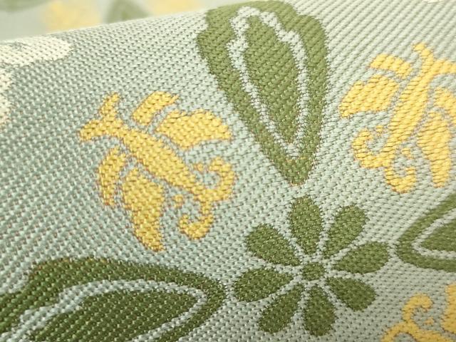 平和屋本店●極上 俵屋 人間国宝 喜多川平朗 有職織物 九寸名古屋帯 花蝶菱文 逸品 DZAB8621kh6