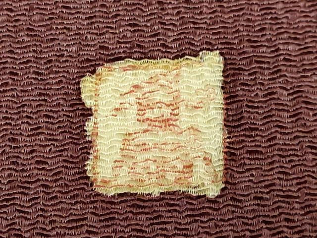 平和屋本店●超希少 東京友禅 久呂田明功 九寸名古屋帯 南天蔦の葉 松皮菱 鬼しぼ縮緬 葡萄茶色地 逸品 DZAB8624kh6