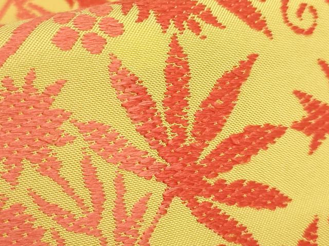 平和屋本店●極上 洛風林 工芸帯地 九寸名古屋帯 唐織 草花文 逸品 DZAB8627kh6