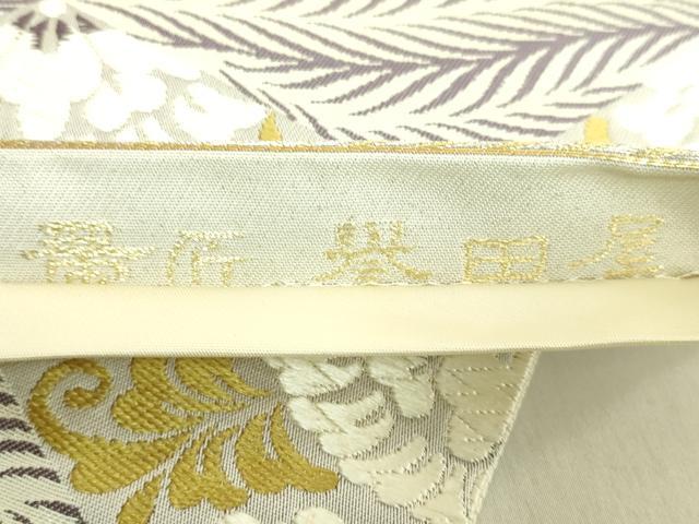 平和屋本店●極上 創業280年 誉田屋源兵衛 太鼓柄袋帯 唐織 麹塵染 花菱文 逸品 DZAB8637kh6