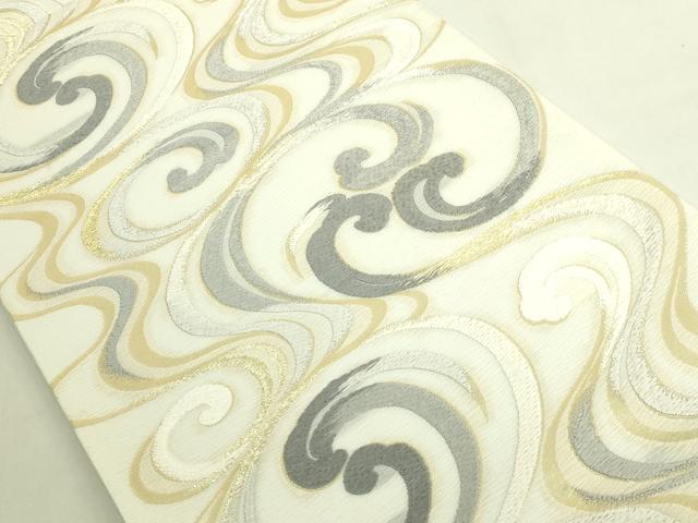 平和屋本店*極上 夏物 織紋意匠鈴木 六通柄袋帯 唐織 唐衣錦 流渦錦斉文様 金銀糸 逸品 DZAB8643kh6