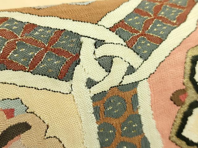 平和屋本店●最高級 明綴れ 袋帯 亀甲花文 金糸 逸品 DZAB8646kh6