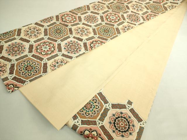 平和屋本店●最高級 明綴れ 袋帯 亀甲花文 金糸 逸品 DZAB8646kh6