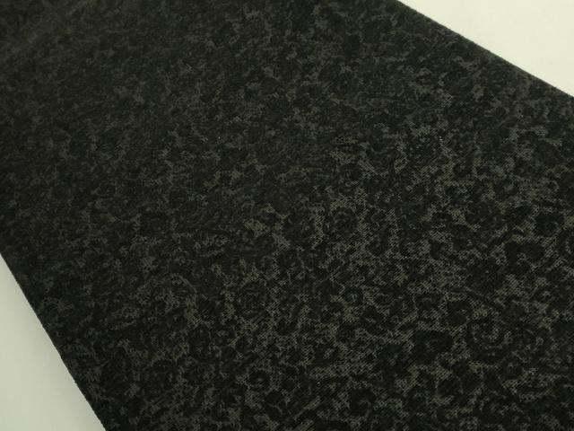 平和屋本店●極上 創業280年 誉田屋源兵衛 全通柄袋帯 五重奏 ベロア 草花文 黒地 逸品 DZAB8648kh6