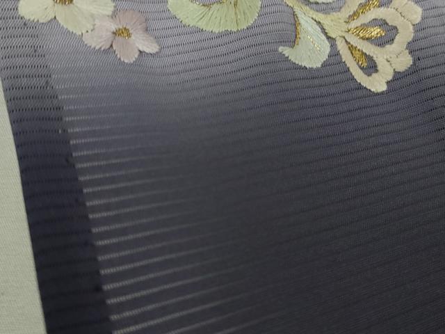 平和屋本店*極上 夏物 京都老舗 尾峨佐染繍 総刺繍 中国三大刺繍 相良刺繍 訪問着 絽 草花文 暈し染め 金糸 ロング丈 逸品 DZAB8651kh6
