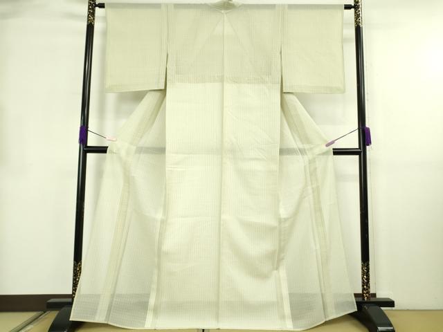 平和屋着物*極上 夏物 お召 西陣先染め 夏衣 花織 縞 反端付き 逸品 DZAB8657kh6