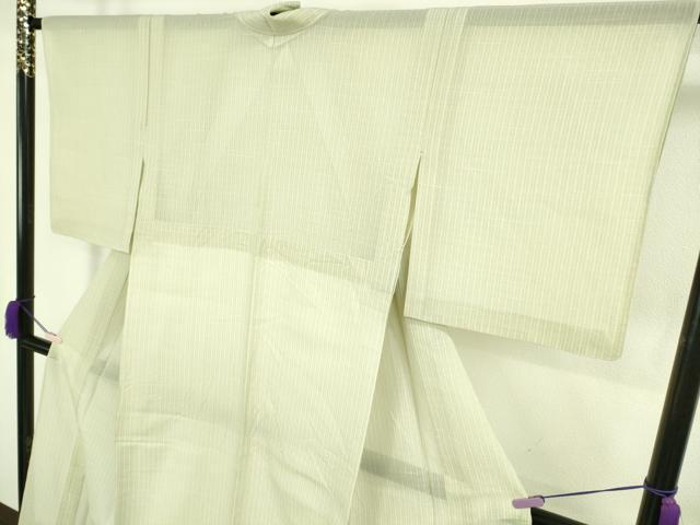 平和屋着物*極上 夏物 お召 西陣先染め 夏衣 花織 縞 反端付き 逸品 DZAB8657kh6