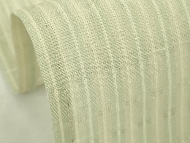平和屋着物*極上 夏物 お召 西陣先染め 夏衣 花織 縞 反端付き 逸品 DZAB8657kh6