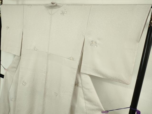 平和屋本店●極上 小紋 総刺繍 草花文 薄桜色地 金銀糸 高島屋扱い 逸品 DZAB8665kh6