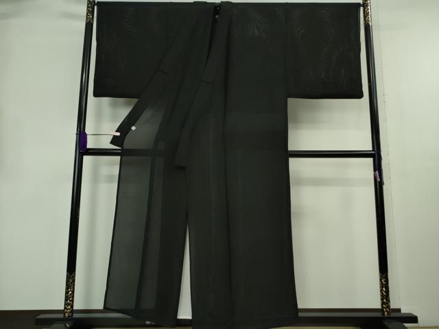 平和屋本店*極上 夏物 男性 銀座もとじ 色無地 縦絽 キングサイズ 反端付き 逸品 DZAB8668kh6