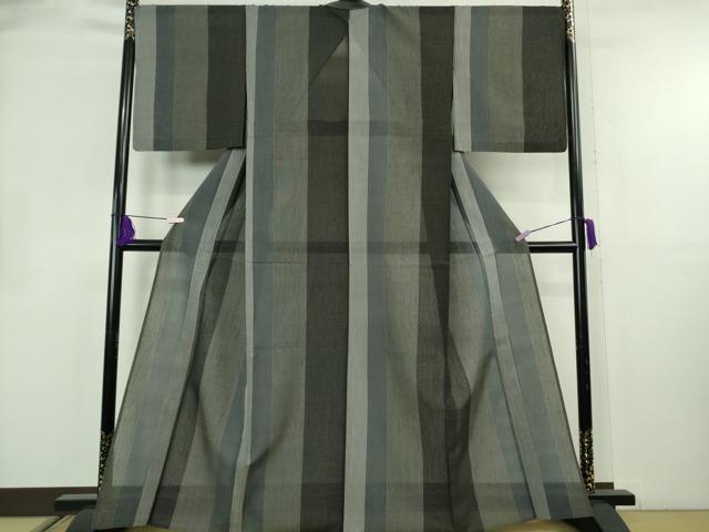 平和屋本店*極上 夏物 結城紬 夏結城 100亀甲 間道 逸品 DZAB8671kh6