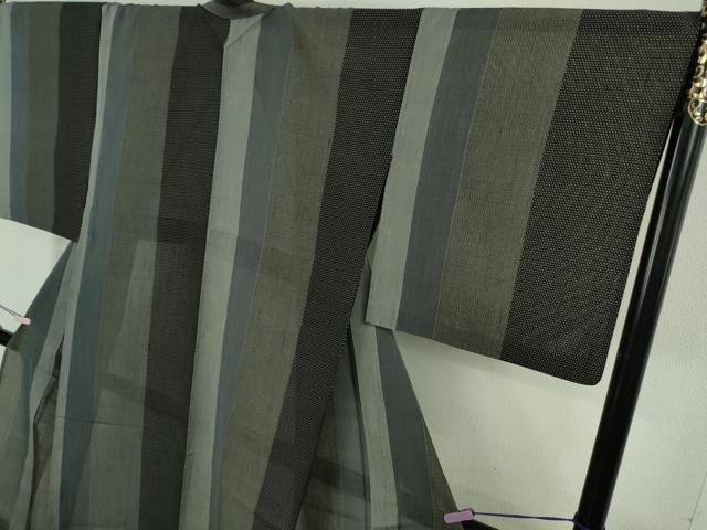 平和屋本店*極上 夏物 結城紬 夏結城 100亀甲 間道 逸品 DZAB8671kh6