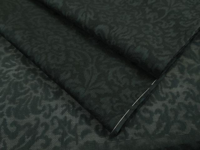 平和屋本店*極上 夏物 色無地 花唐草紋紗 百入茶色 逸品 未使用 DZAB8672kh6
