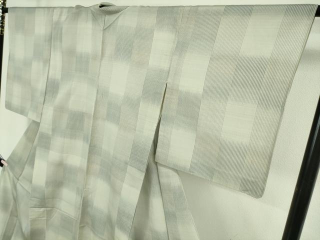 平和屋本店*極上 夏物 明石ちぢみ 伝統技術継承者:大島又治作 変わり市松 証紙付き 逸品 DZAB8685kh6