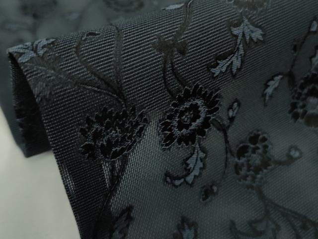 平和屋本店*極上 夏物 小紋 紗 花唐草文 色無地 濃藍色 逸品 未使用 DZAB8691kh6