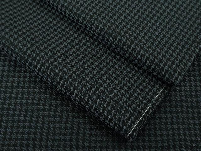 平和屋着物▽極上 お召 単衣 千鳥格子 黒×青褐色 逸品 未使用 DZAB8695kh6