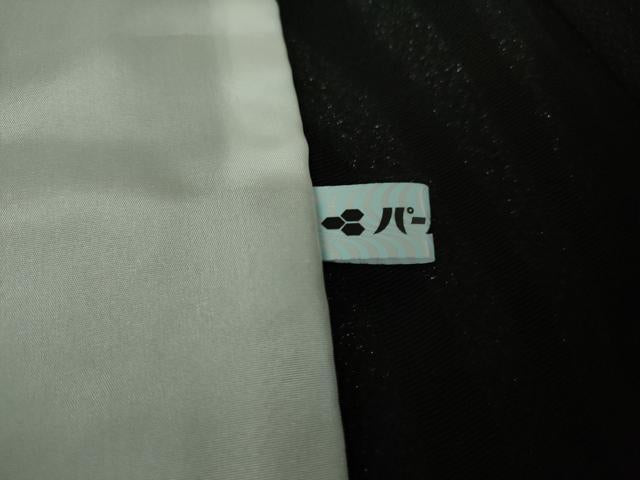 平和屋本店▽極上 キモノデザイナー 斉藤上太郎 小紋 単衣 お召地 流水文 黒地 銀糸 反端付き 逸品 DZAB8705kh6