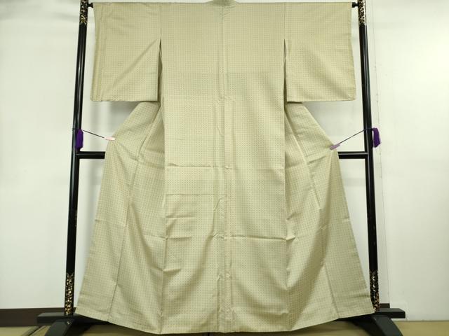 平和屋着物●極上 お召 小花文 亜麻色地 やまと誂製 逸品 未使用 DZAB8707kh6