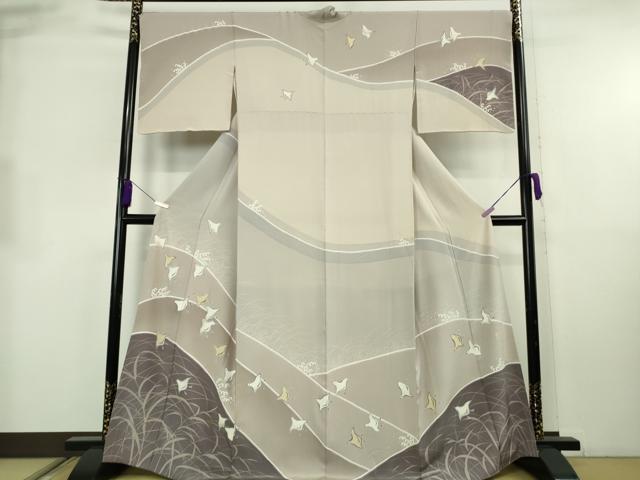 平和屋本店●極上 訪問着 友禅 作家物 立波に千鳥 逸品 DZAB8726kh6
