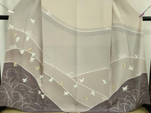 平和屋本店●極上 訪問着 友禅 作家物 立波に千鳥 逸品 DZAB8726kh6