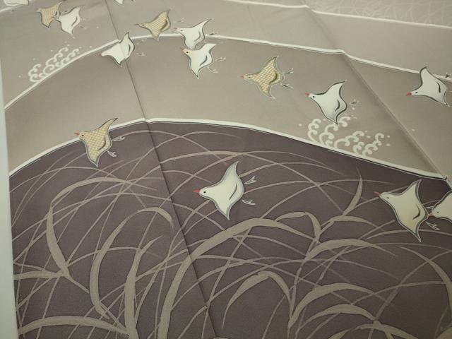 平和屋本店●極上 訪問着 友禅 作家物 立波に千鳥 逸品 DZAB8726kh6
