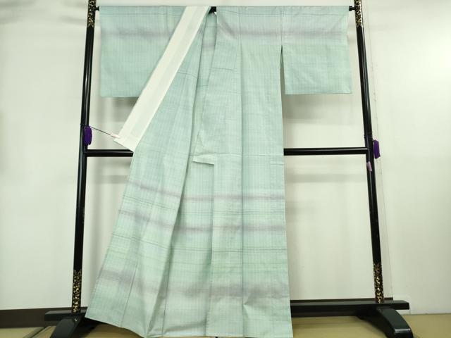 平和屋本店▽希少 人間国宝 志村ふくみ 紬 単衣 横段 小大丸扱い たとう紙付き 逸品 DZAB8736kh6