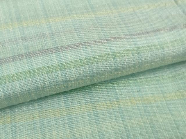 平和屋本店▽希少 人間国宝 志村ふくみ 紬 単衣 横段 小大丸扱い たとう紙付き 逸品 DZAB8736kh6