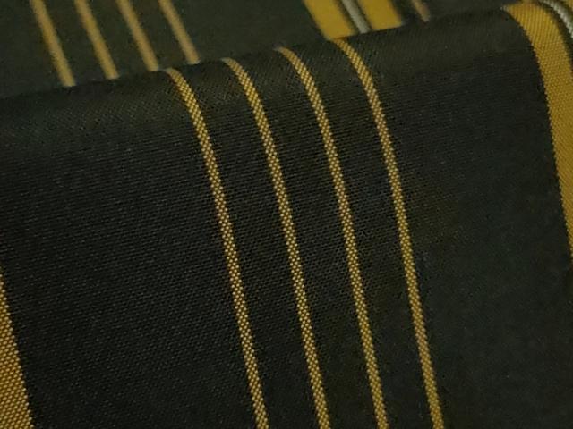平和屋本店●極上 本場黄八丈 黒八丈 平織 紬 縞 逸品 未使用 DZAB8742kh6