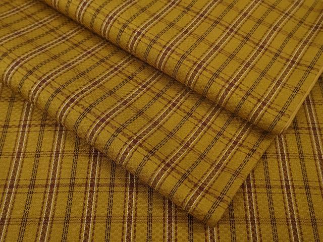平和屋本店●極上 山下八百子 本場黄八丈 市松綾織 紬 格子 逸品 DZAB8757kh6