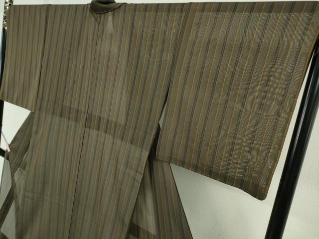 平和屋本店*希少 夏物 本場黄八丈 夏黄八 紗紬 縞 伝統工芸士 西條吉広 証紙付き 逸品 未使用 DZAB8768kh6
