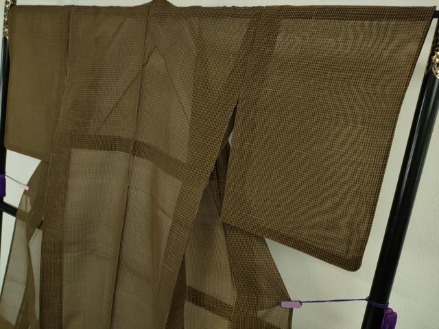 平和屋本店*極上 夏物 白たか上布 格子 反端付き 逸品 DZAB8774kh6