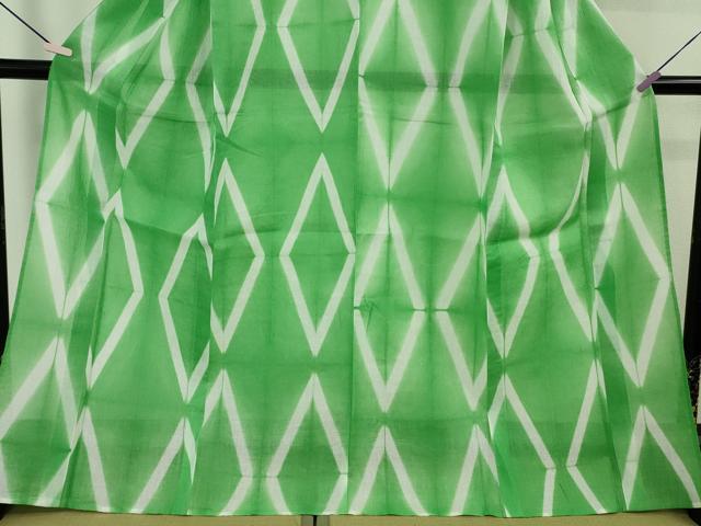 平和屋着物*極上 夏物 本場小千谷ちぢみ 麻 菱文 逸品 DZAB8776kh6