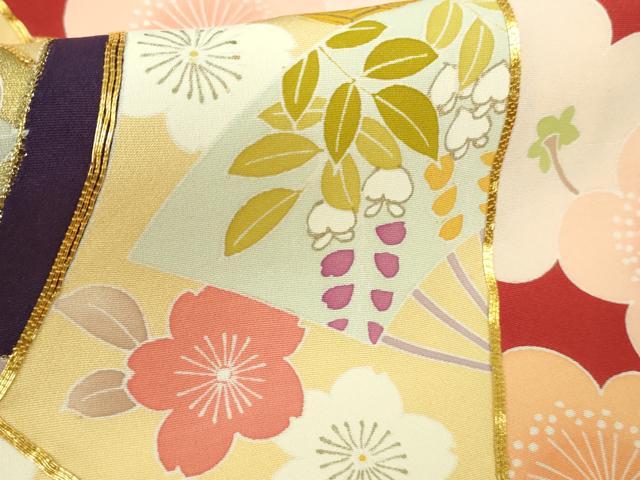 平和屋本店●極上 創業460年・千總 振袖 駒刺繍 誰が袖 吉祥花文 金彩 逸品 DZAB8782kh6