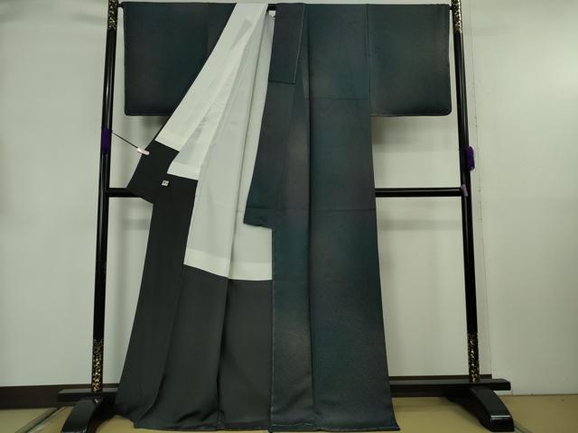 平和屋着物●極上 小紋 京友禅 墨流し染 暈し染め まるやま扱い 反端付き 逸品 未使用 DZAB8789kh6