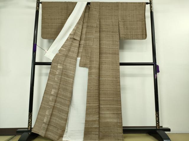 平和屋着物▽極上 インド・アッサム 野蚕糸 手織 ムガシルク 単衣 逸品 DZAB8793kh6