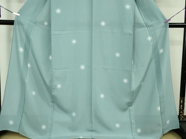 平和屋着物*極上 夏物 小紋 絽 蛍暈し 水色地 反端付き 逸品 未使用 DZAB8802kh6
