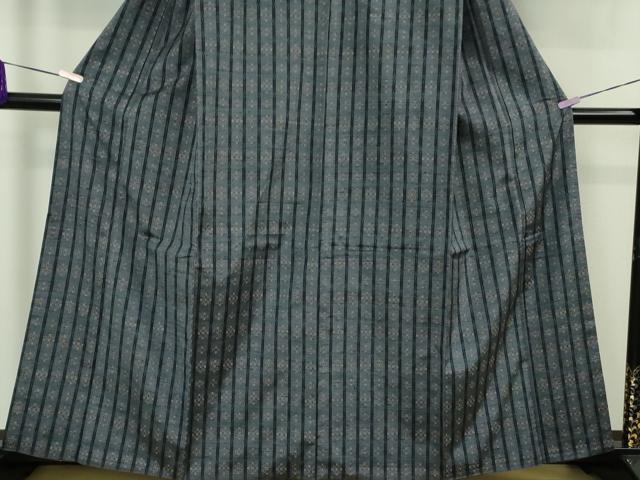 平和屋本店●極上 本場琉球 読谷山花織 紬地 格子 逸品 DZAB8809kh6