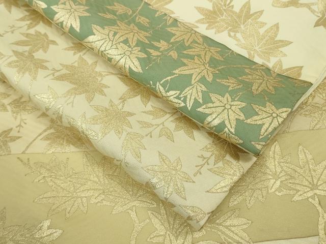 平和屋本店●極上 工芸キモノ野口 訪問着 枝楓文 金彩 逸品 DZAB8820kh6