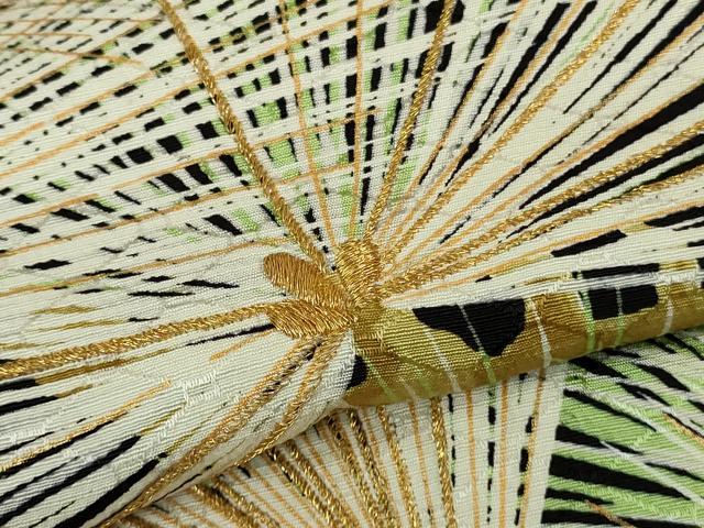 平和屋本店●極上 訪問着 刺繍 老松 黒地 金糸 逸品 DZAB8828kh6