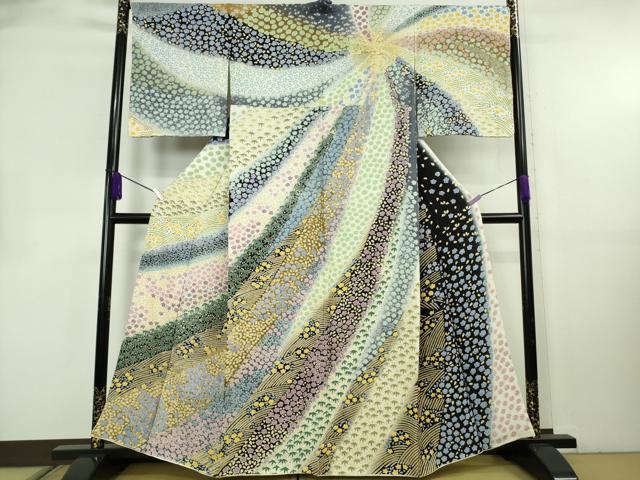 平和屋本店●極上 中国三大刺繍 相良刺繍 訪問着 銀通し地 逸品 DZAB8830kh6