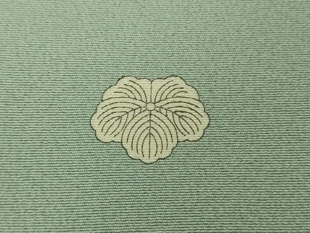 平和屋本店●極上 本加賀友禅作家 百貫華峰 色留袖 枝花文 錆青磁色地 ロング丈 逸品 DZAB8838kh6