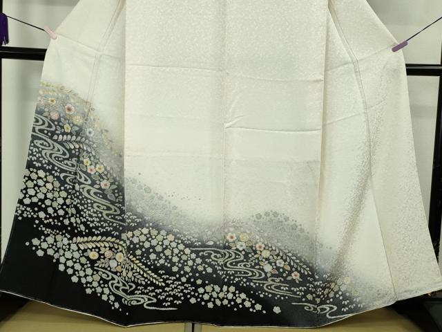 平和屋着物●極上 訪問着 辻が花 暈し染め 銀通し地 逸品 未使用 DZAB8840kh6