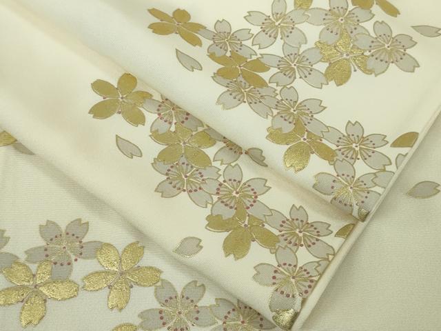 平和屋本店●極上 小紋 舞桜 鳥の子色地 金彩 逸品 DZAB8845kh6