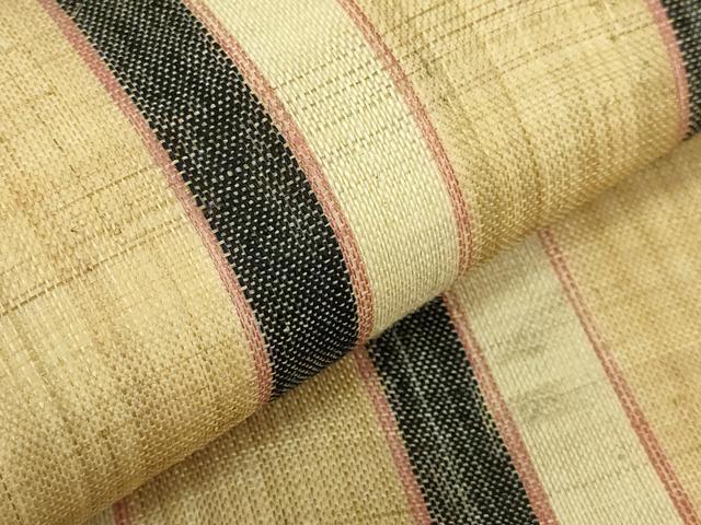 平和屋本店*極上 夏物 芭蕉布 手積み芭蕉糸100% 九寸名古屋帯 間道 逸品 DZAB8852kh6