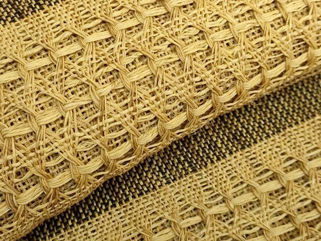 平和屋本店*極上 夏物 古代原始布 科布 八寸名古屋帯 横段文 逸品 未使用 DZAB8854kh6