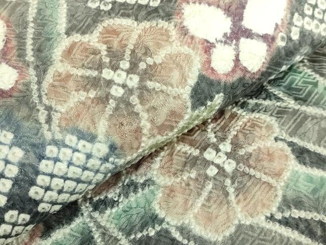 平和屋本店●極上 名門 藤娘きぬたや・総絞り 九寸名古屋帯 花蝶文 逸品 DZAB8861kh6
